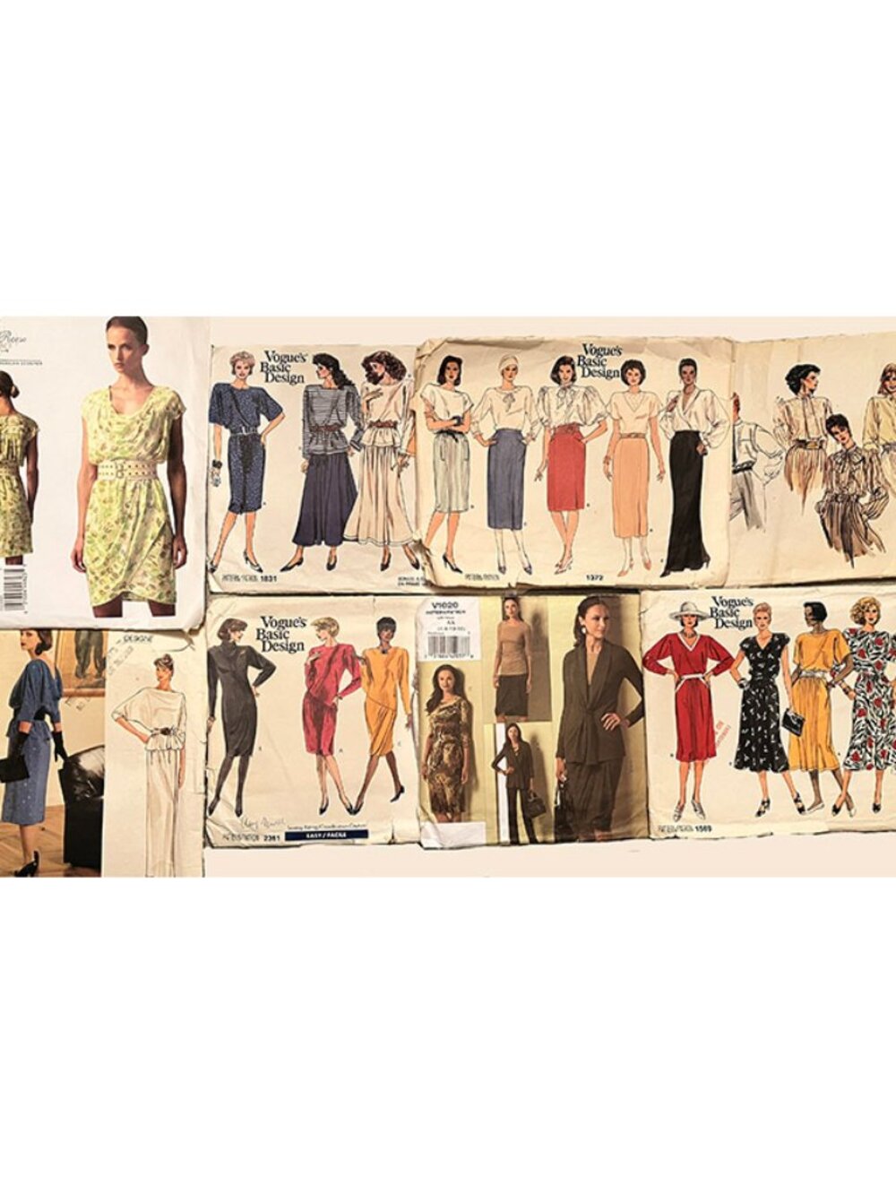 Destash Lot of 8 Vintage and Modern Vogue Sewing Patterns
